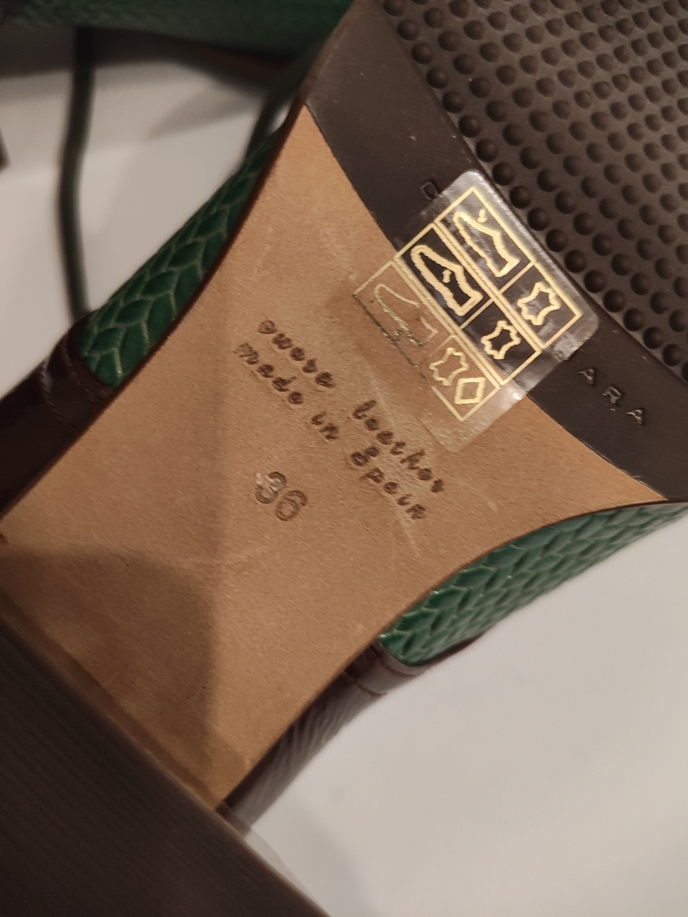 Chie Mihara Green Brown Patterned Leather Lace-Up Oxfords - Picture 4 of 14